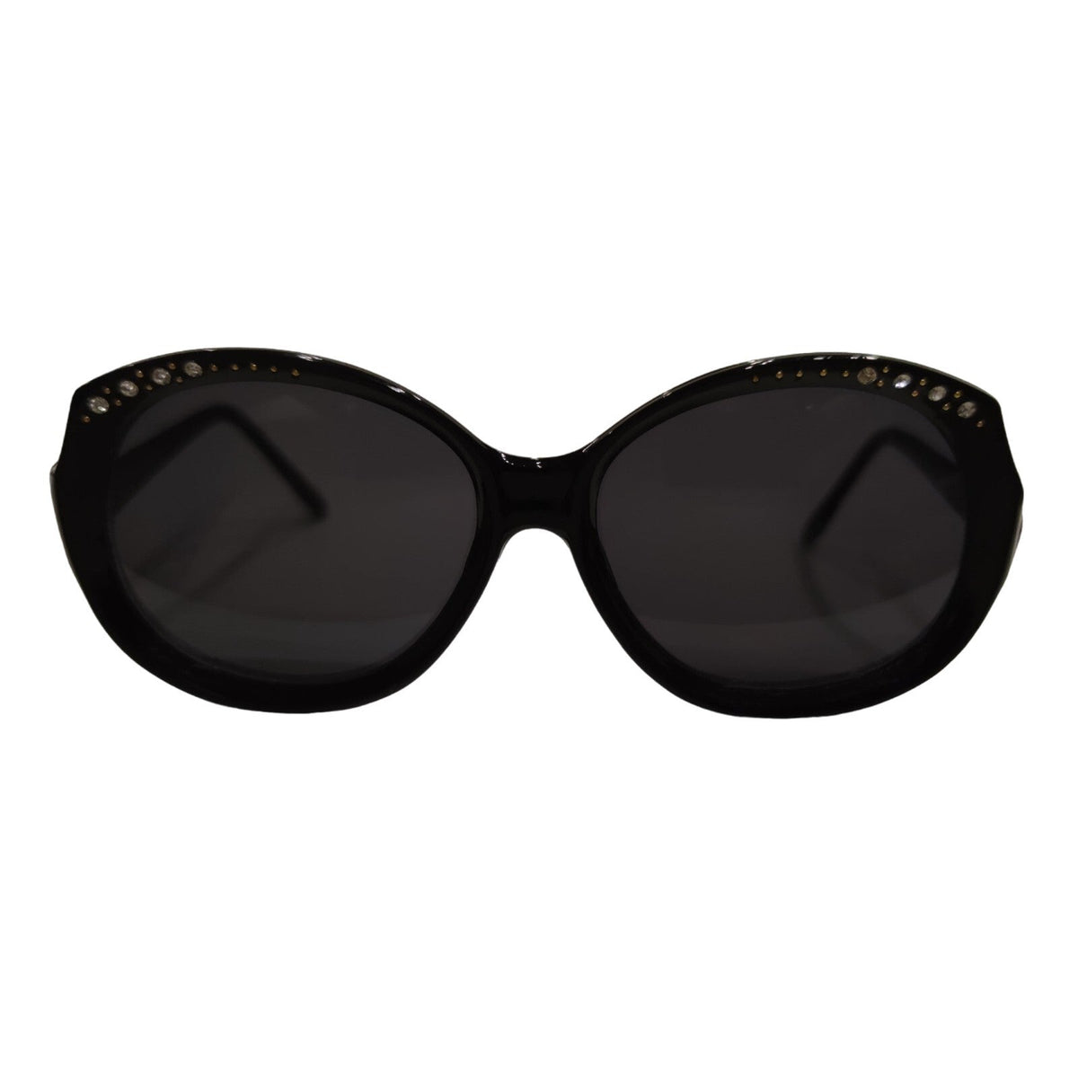 Schwarze Cat-Eye-Sonnenbrille mit Strass