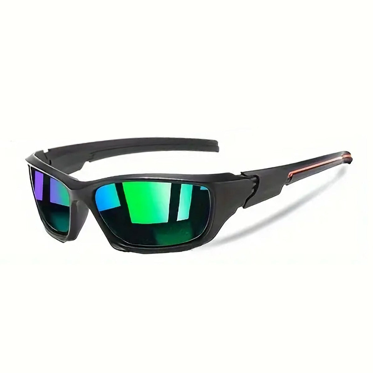 Schwarz-grünblaue Biker-Sonnenbrille aus TR90