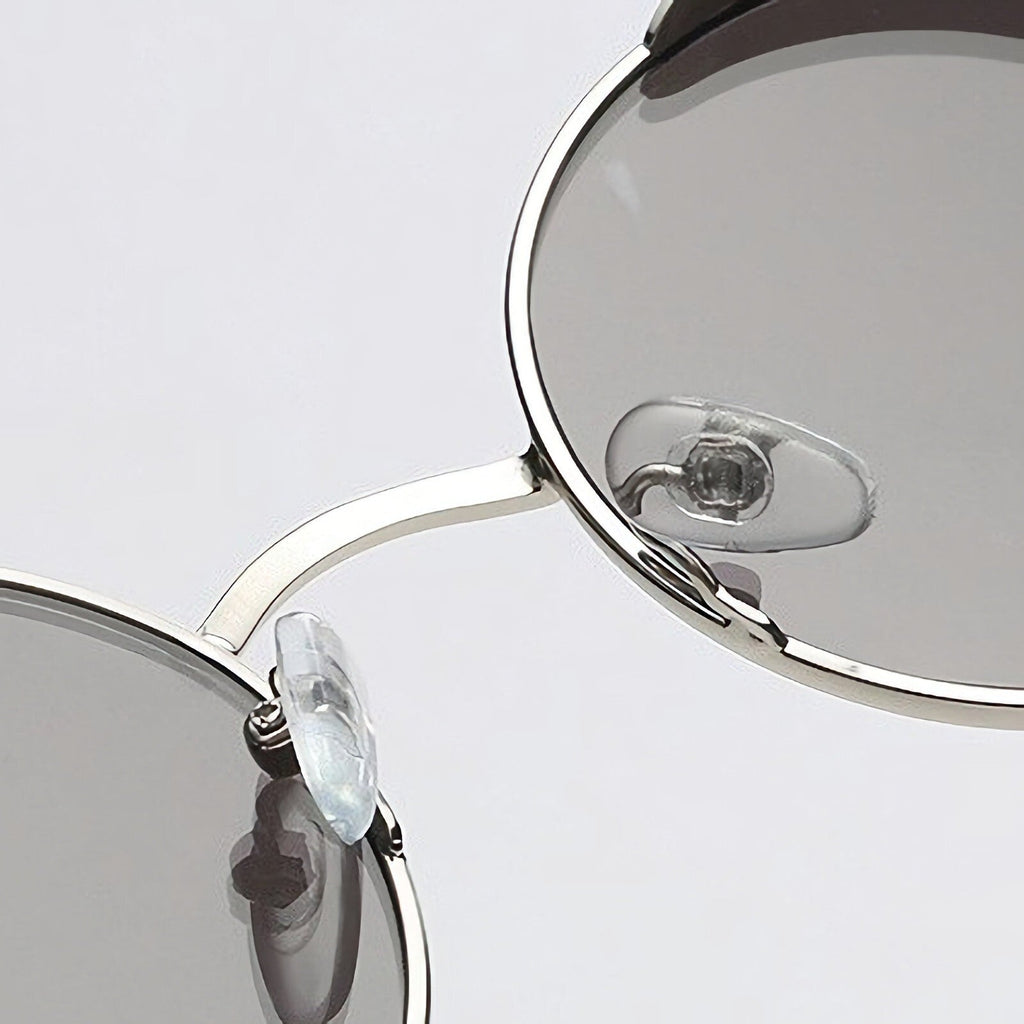 Runde silberne Steampunk-Sonnenbrille