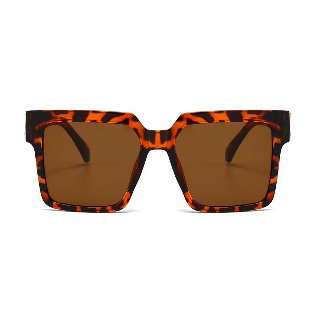 Braun-goldene Oversized Vintage Sonnenbrille