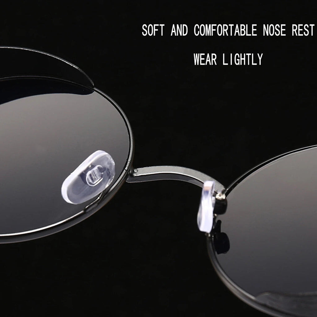 Runde schwarze Steampunk-Sonnenbrille