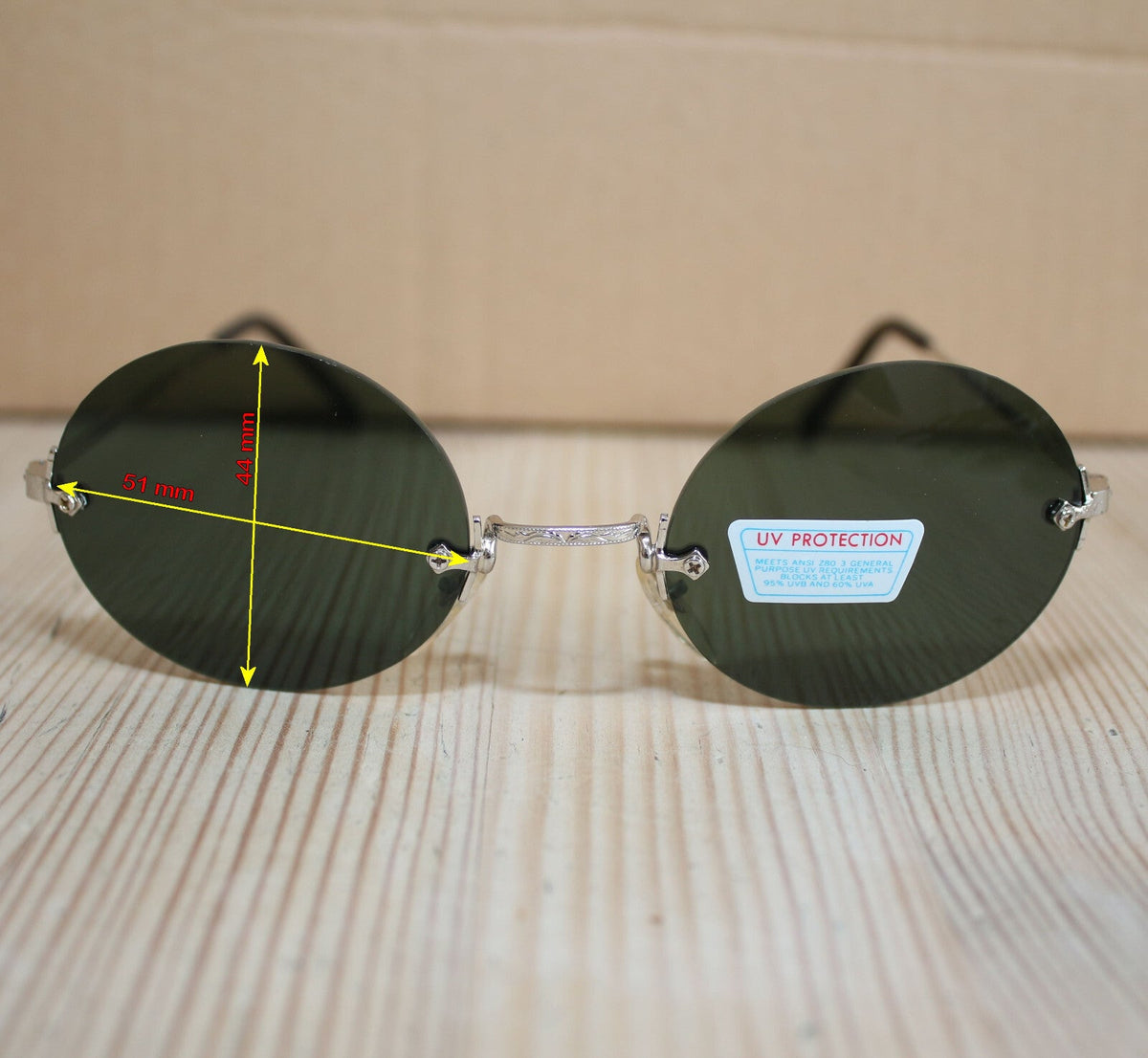 Runde silber-grüne Steampunk-Sonnenbrille verspiegelt