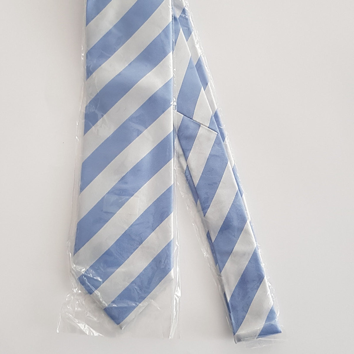 Original Mijas Herren Anlass / Business Krawatte -Hellblau silber gestreift - 3KShop.de