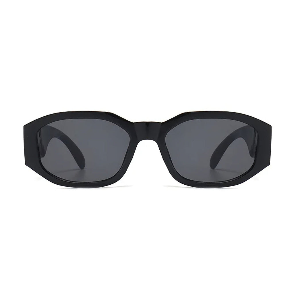 Schwarze Vintage Sonnenbrille mit goldenen Applikationen