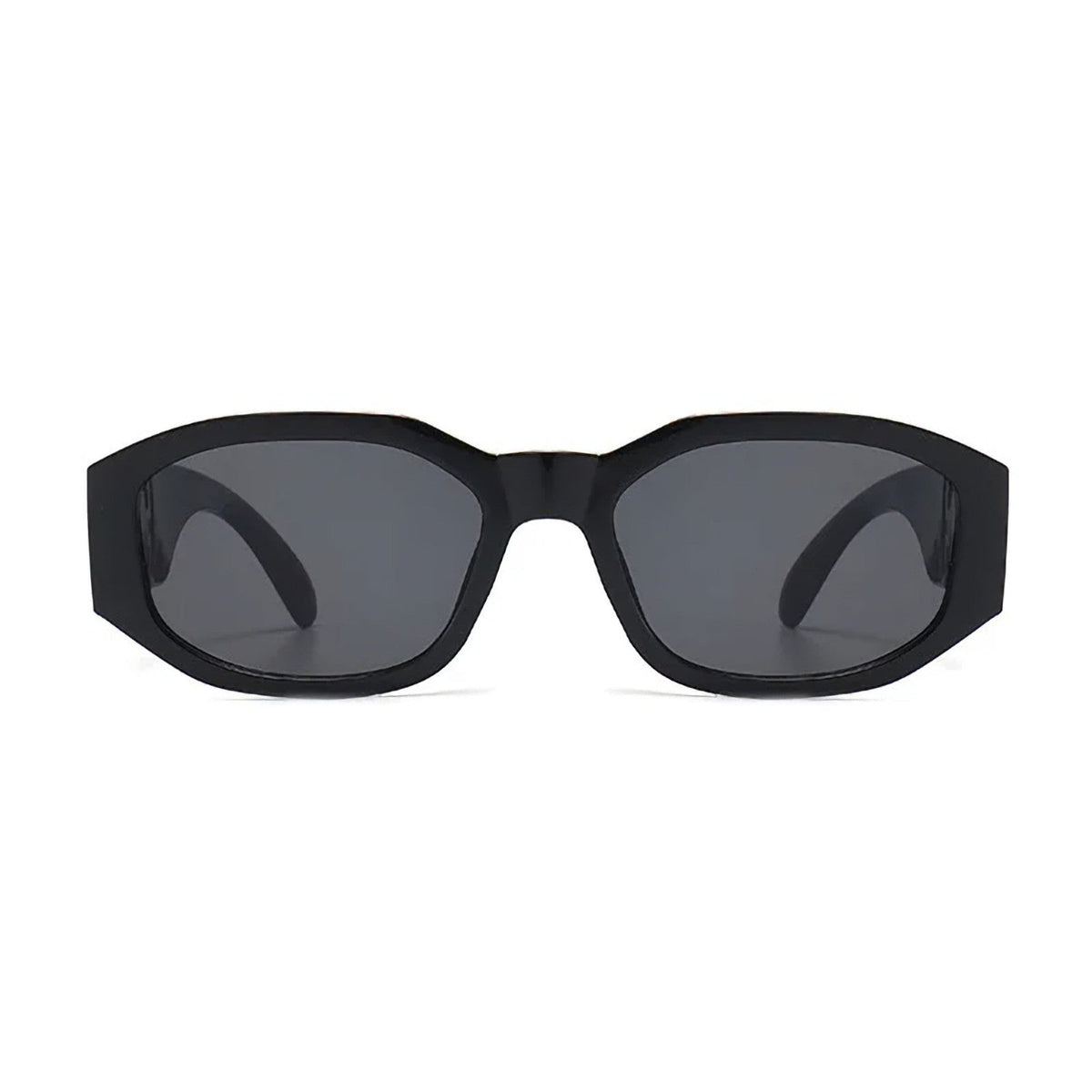 Schwarze Vintage Sonnenbrille mit goldenen Applikationen