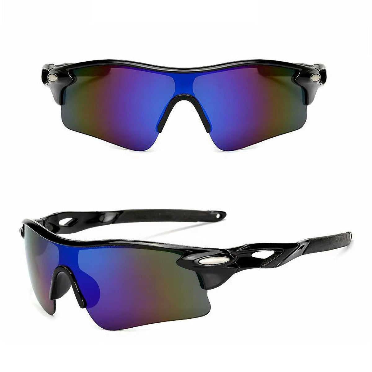 Schwarze polarisierte Sport-Sonnenbrille X1 verspiegelt