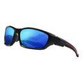 Schwarz-blaue Biker-Sonnenbrille aus TR90