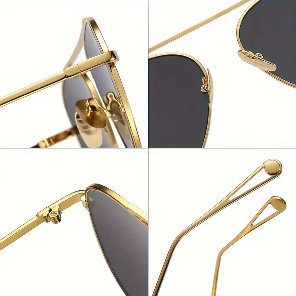 Gold-dunkelgraue Piloten-Sonnenbrille