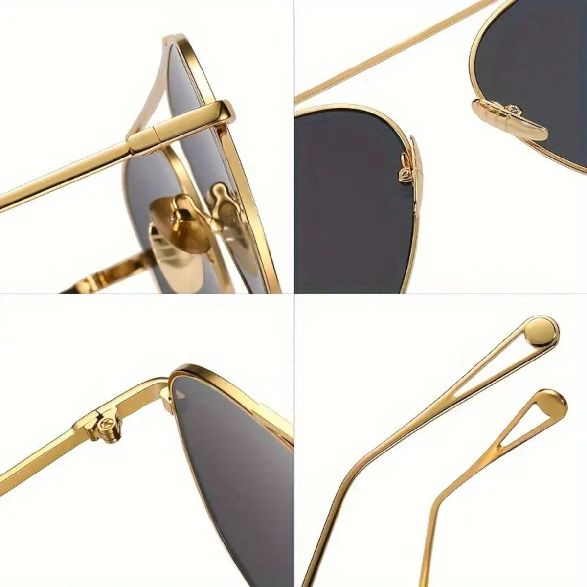 Gold-dunkelgraue Piloten-Sonnenbrille