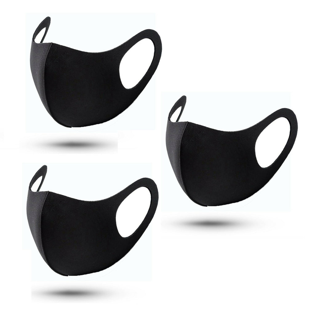 1 - 10 x Mundschutz Behelf Mund Nasen Atem Schutz Maske Waschbar Schwarz - 3KShop.de