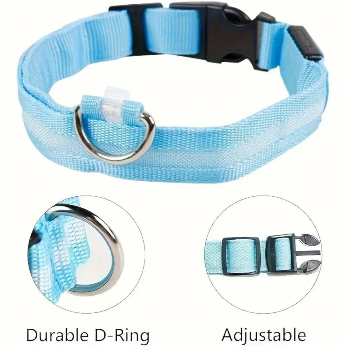 LED-Hundehalsband aus Nylon 45–58 cm