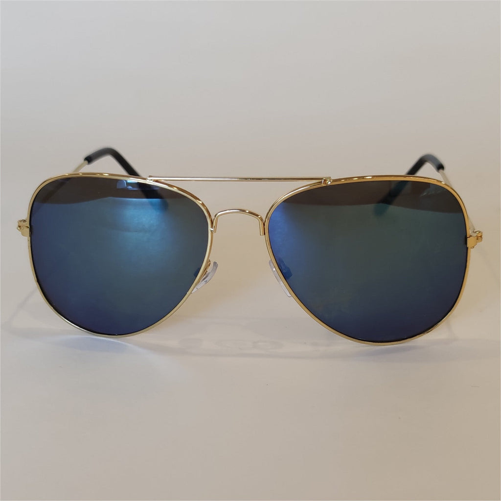 Gold-blaue Piloten-Sonnenbrille