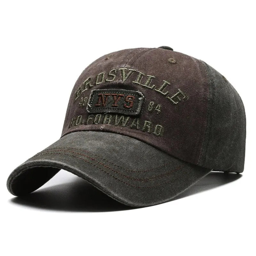 Brosville Vintage-Basecap aus Baumwolle mit Retro-Stickerei