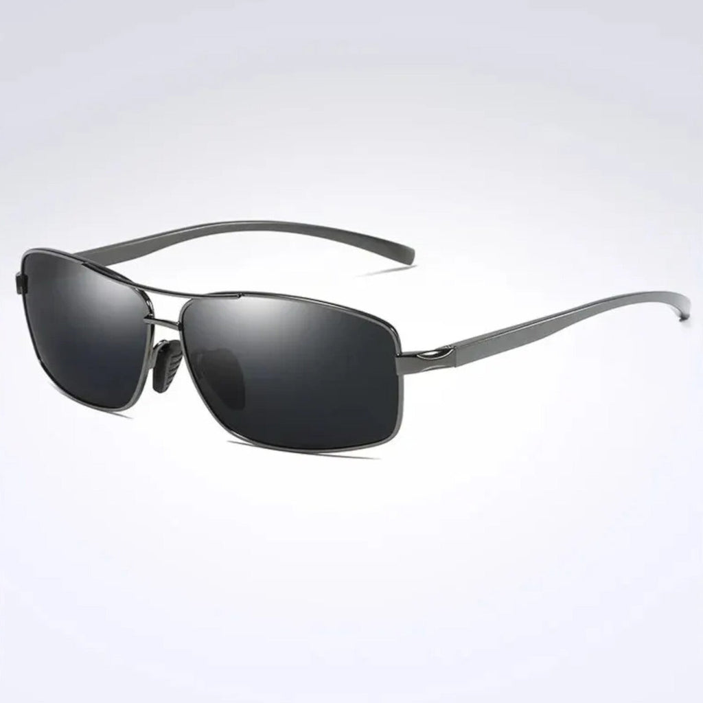 Gunmetal Piloten-Sonnenbrille aus Aluminium-Magnesium