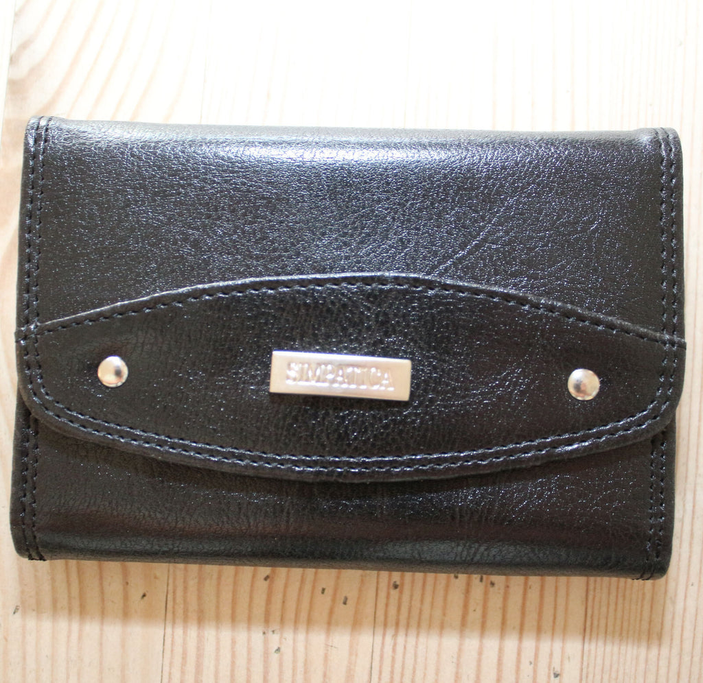 Portemonnaie Geldbörse Brieftasche Clipverschluss Leder Schwarz gross 2000-78R - 3KShop.de