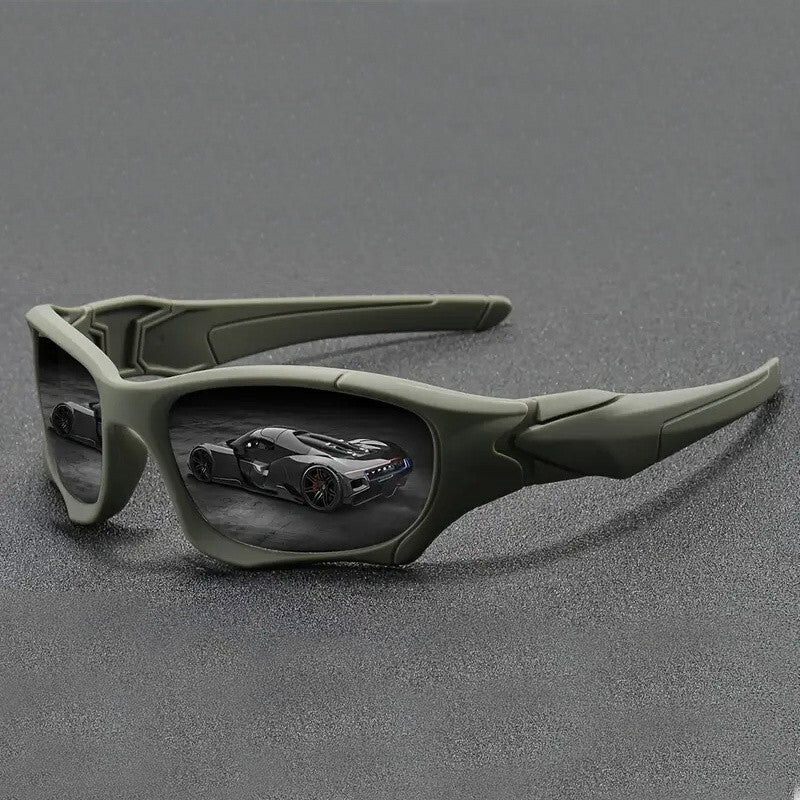 Schwarz-dunkelgraue Sport-Sonnenbrille