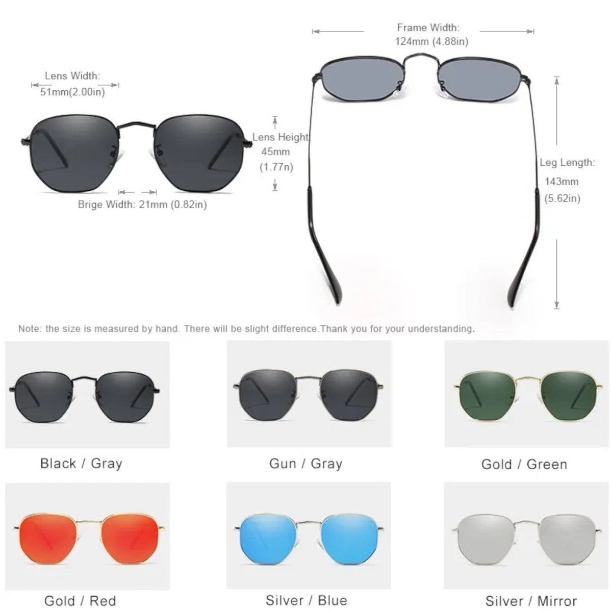 Kingseven N7548 polarisierte Piloten-Sonnenbrille für Herren