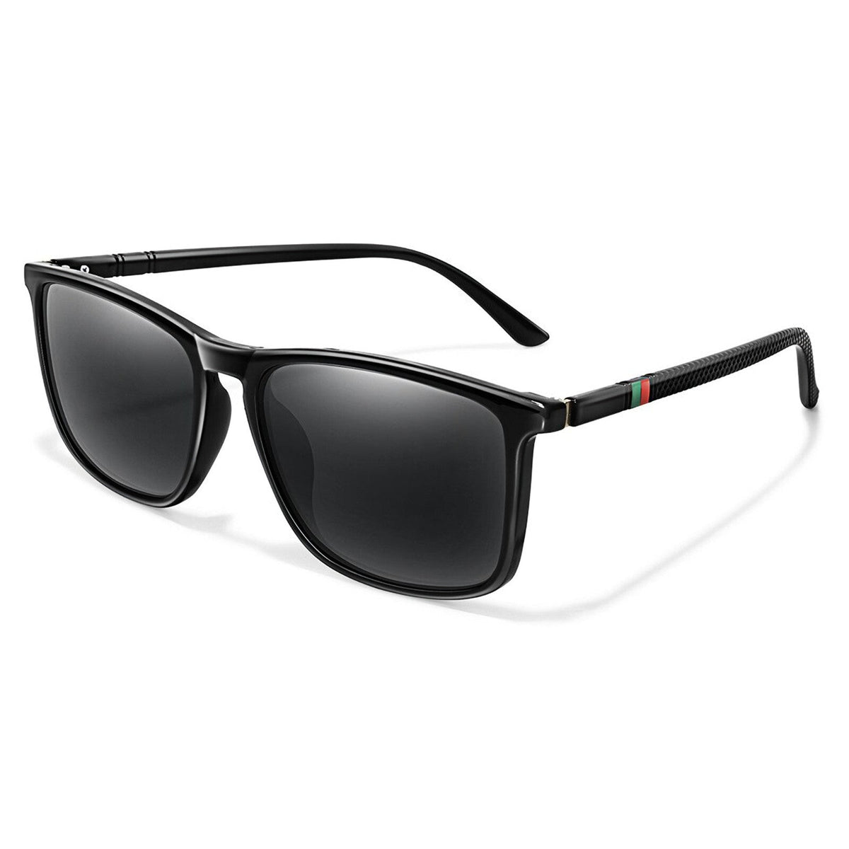 Schwarze Sonnenbrille mit dunklen Gläsern
