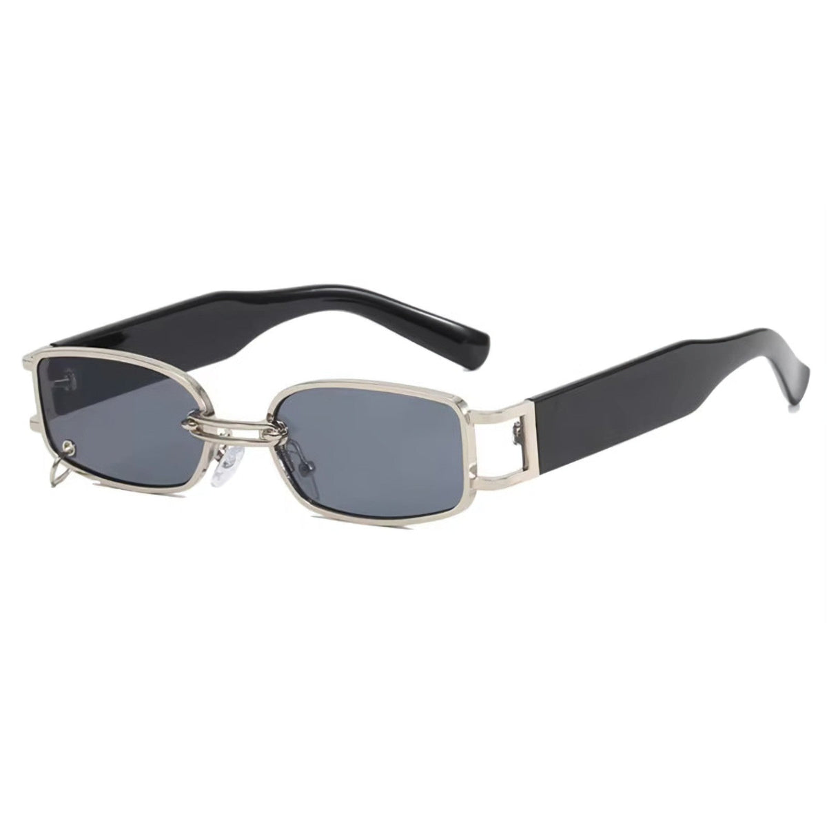 Schwarz-goldene Designer-Sonnenbrille mit Ring im Glas