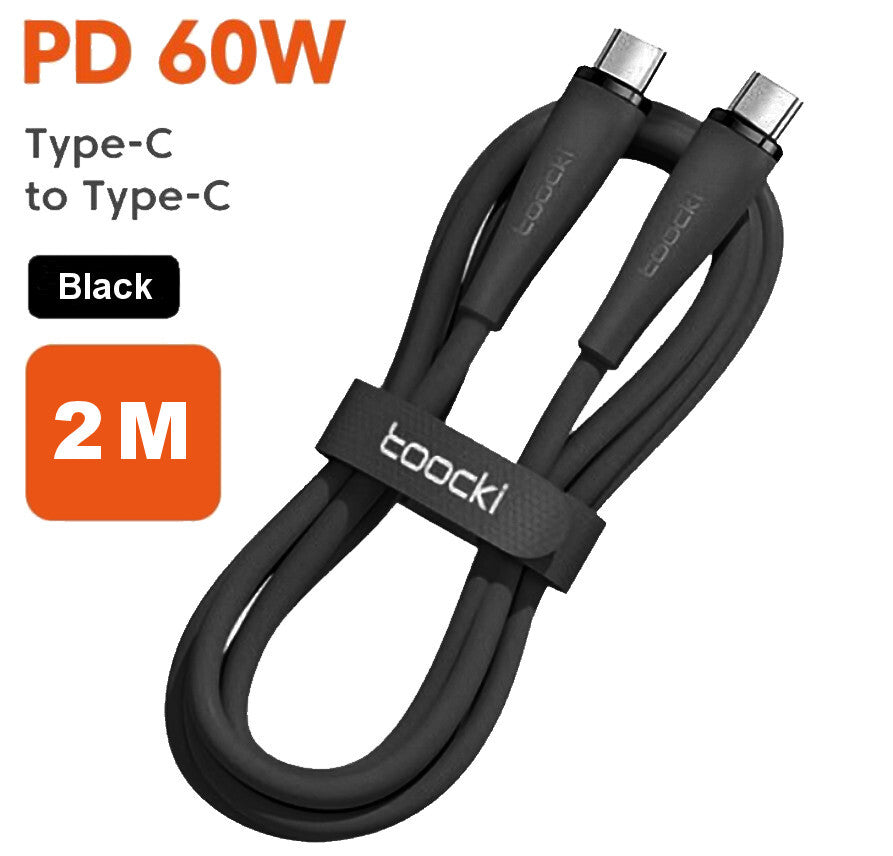 60 Watt Turbo Schnell Ladekabel USB Typ C Datenkabel Handy Silikon Nylon Toocki - 3KShop.de