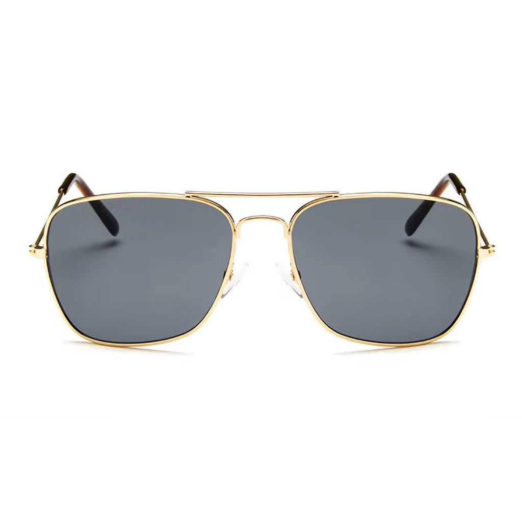 Gold-graue Piloten-Sonnenbrille mit UV400-Schutz