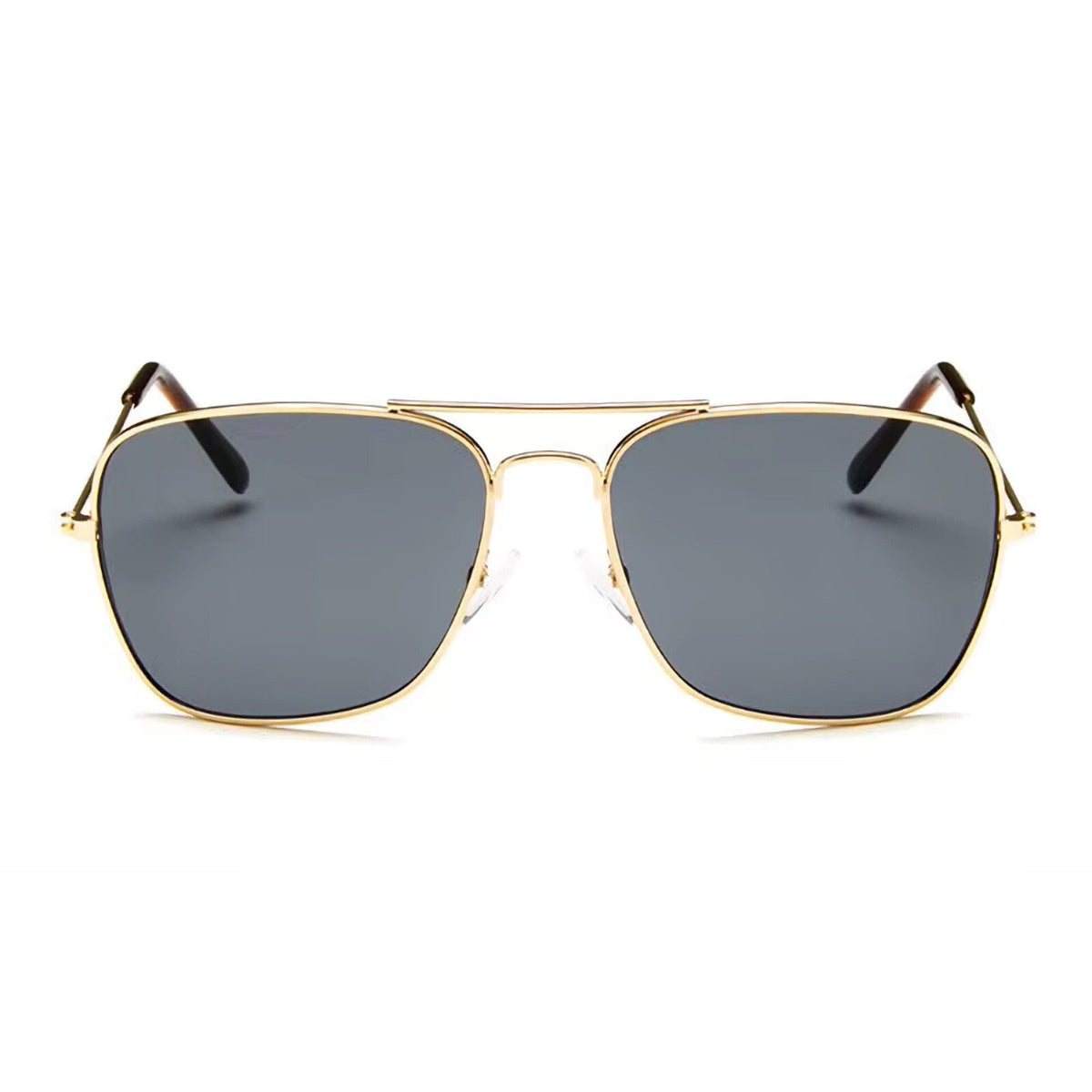 Gold-graue Piloten-Sonnenbrille mit UV400-Schutz