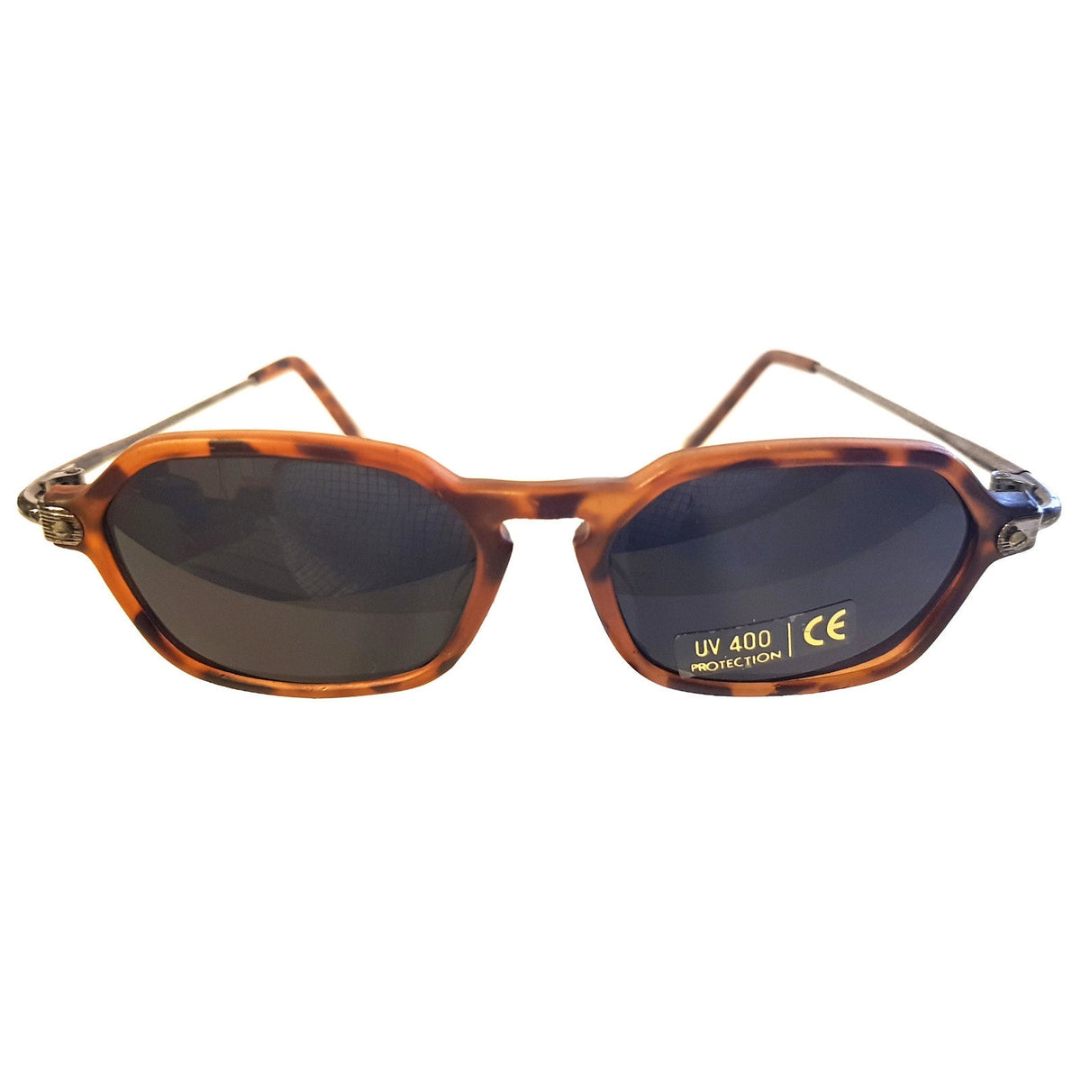 Braune Designer Damen-Sonnenbrille mit grünen Gläsern