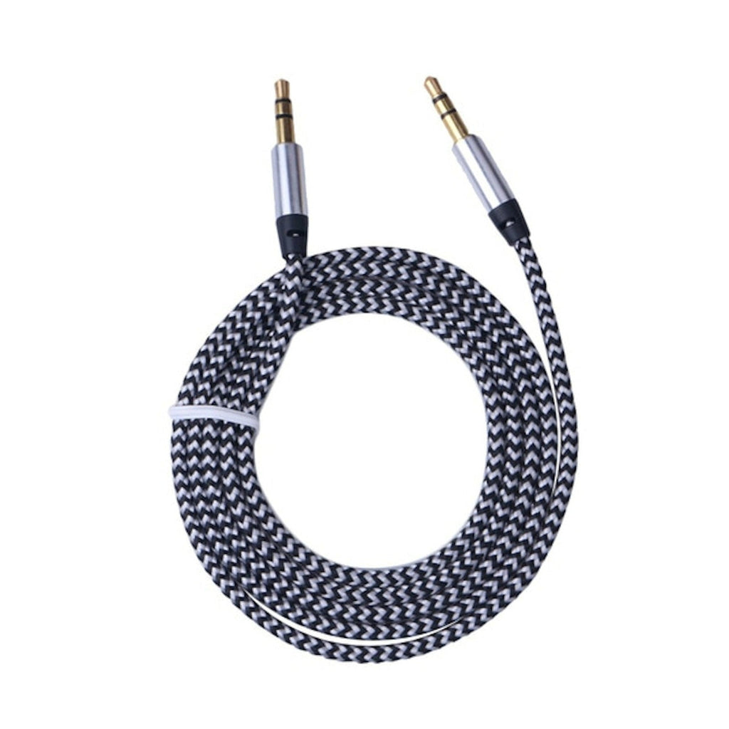 1 m Nylon AUX-Kabel mit 3,5-mm-Steckern