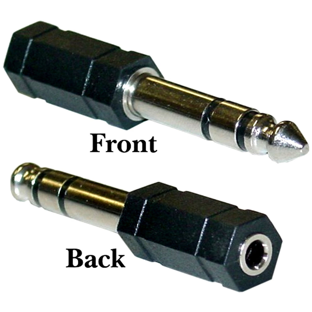 Vernickelter Klinkenadapter 3,5-mm-Buchse auf 6,35-mm-Stecker