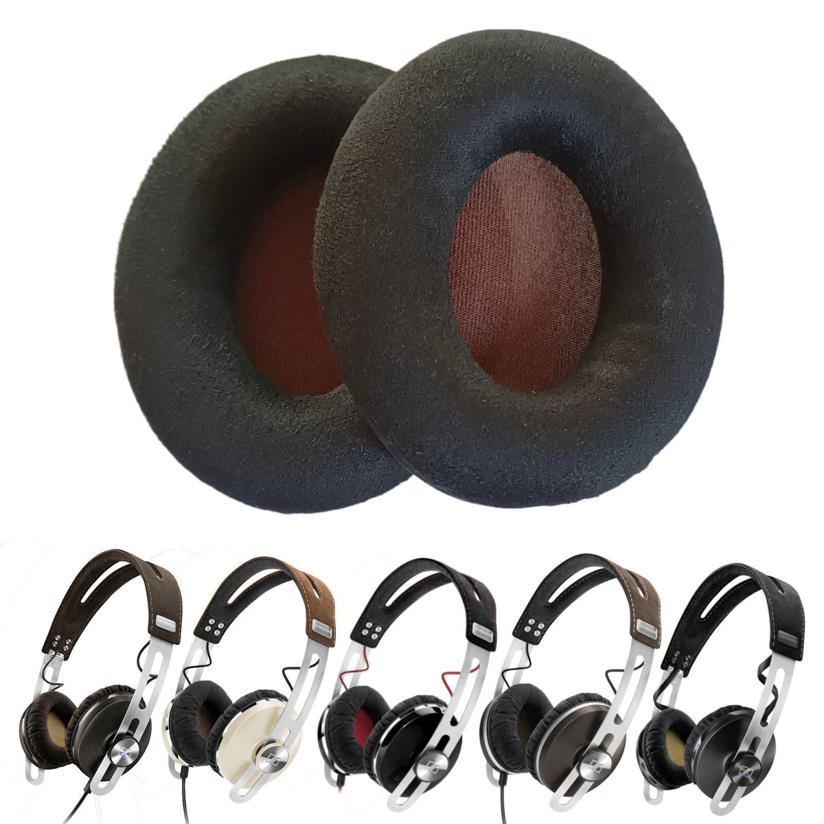 Braune Velours-Ohrpolster für Sennheiser Momentum On-Ear
