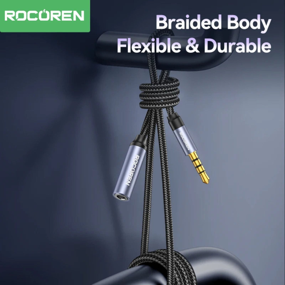 Rocoren 3 m 4-polige Headset-Verlängerung aus Nylon