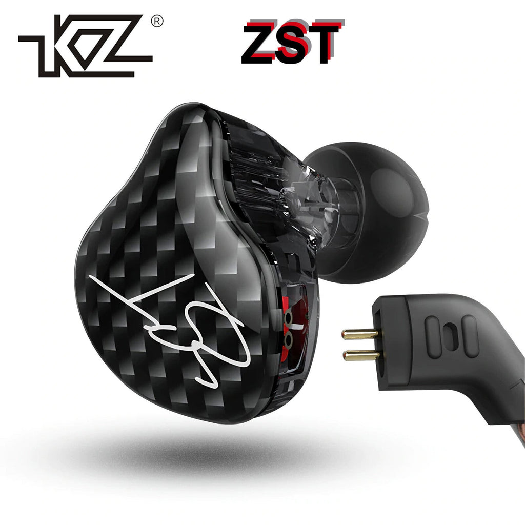Schwarze KZ ZST Pro Hybrid In-Ear-Kopfhörer
