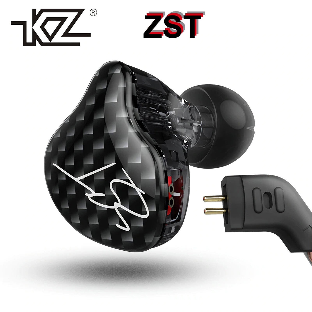 Schwarze KZ ZST Pro Hybrid In-Ear-Kopfhörer