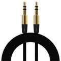 Schwarzes 1 m AUX-Kabel mit zwei 3,5-mm-Steckern