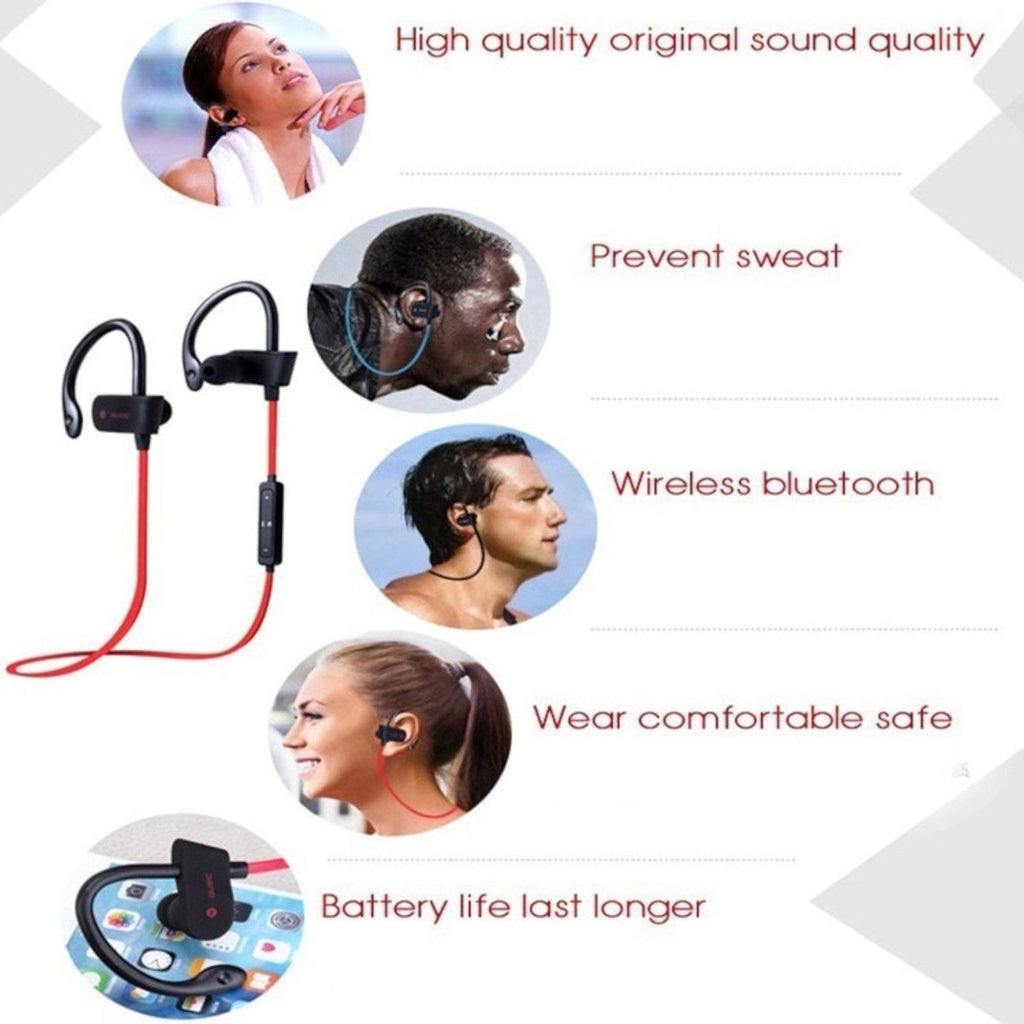 Blauer OB-01 Bluetooth Sport-In-Ear-Kopfhörer mit Ohrbügel