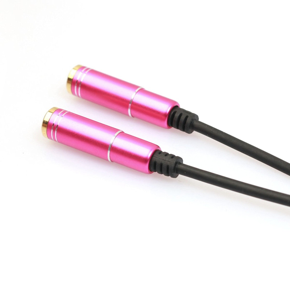 Roter 3,5-mm-Kopfhörer-Splitter auf zwei Buchsen