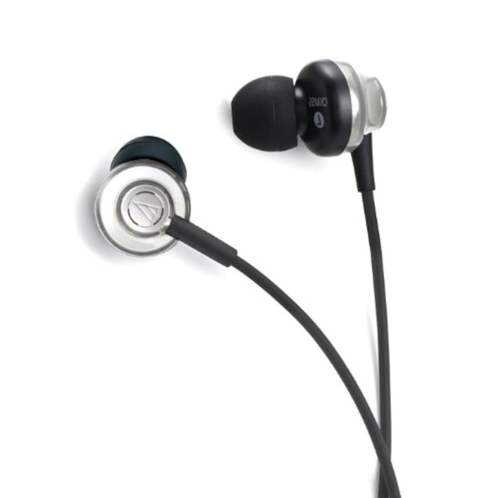 Schwarz-silberne Audio-Technica ATH-CKM55 In-Ear-Kopfhörer