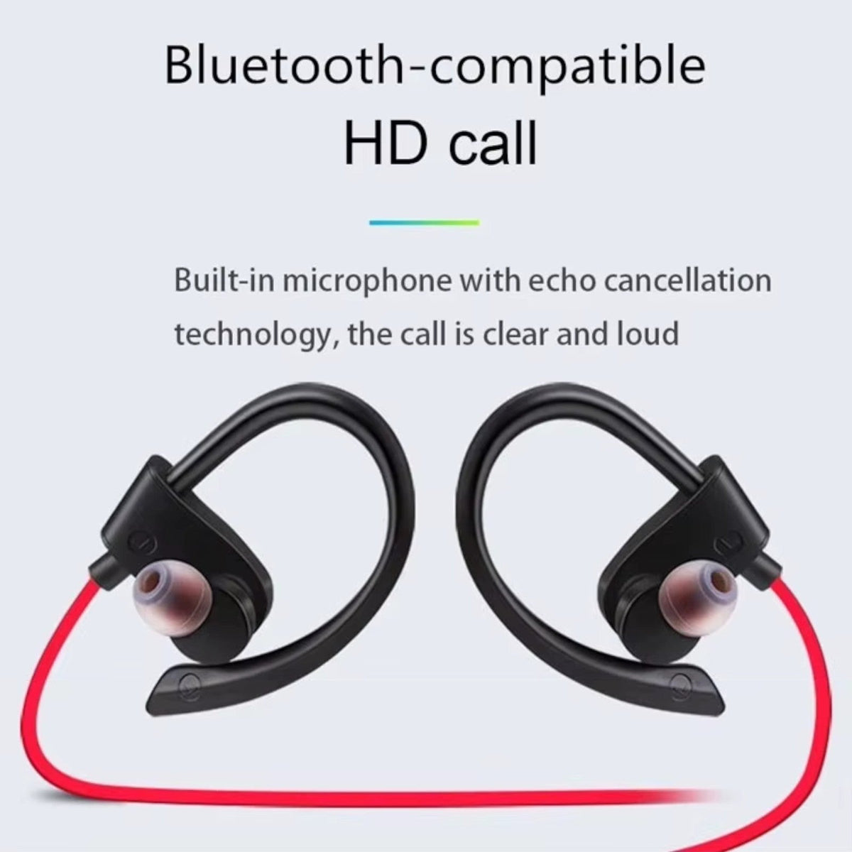 Roter OB-01 Bluetooth Sport-In-Ear-Kopfhörer mit Ohrbügel