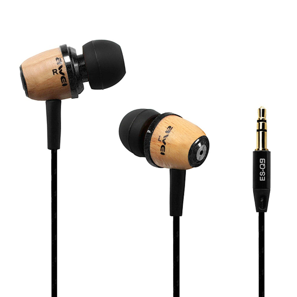 Hellbraune AWEI ES-Q9 Holz In-Ear-Kopfhörer