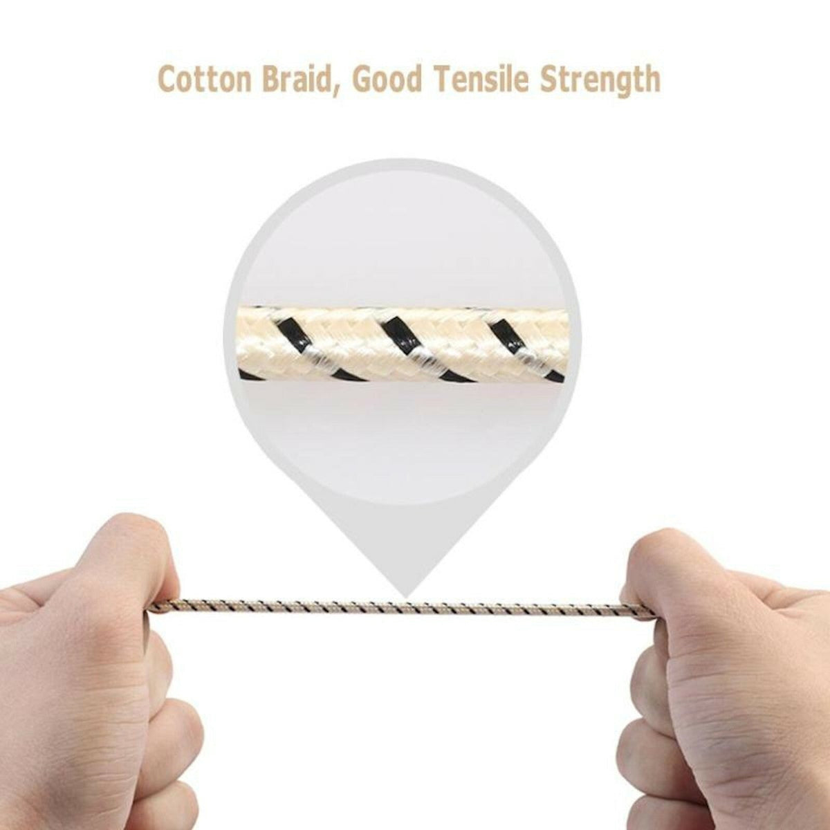 Beige 0,5 m Nylon Klinken-Verlängerung