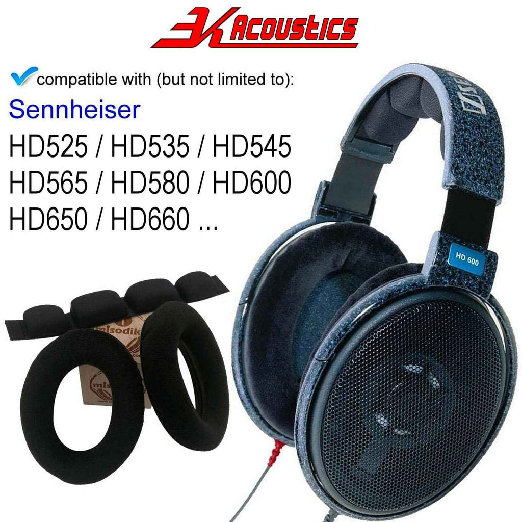 Velour Ohrpolster Kopfband für Sennheiser Kopfhörer HD545, HD580, HD600, HD650, HD660
