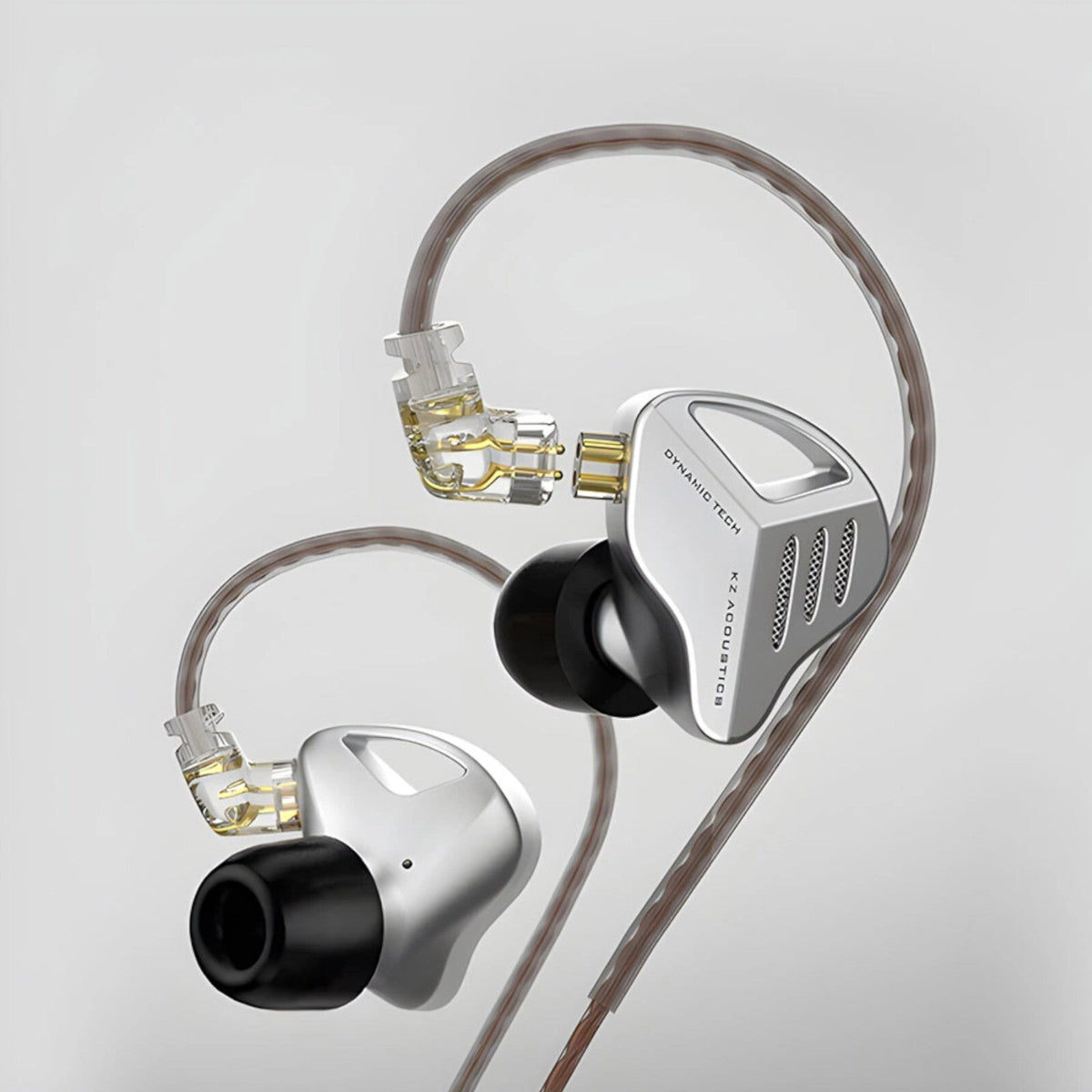 Silberne KZ ZVX High-End In-Ear-Kopfhörer aus Metall
