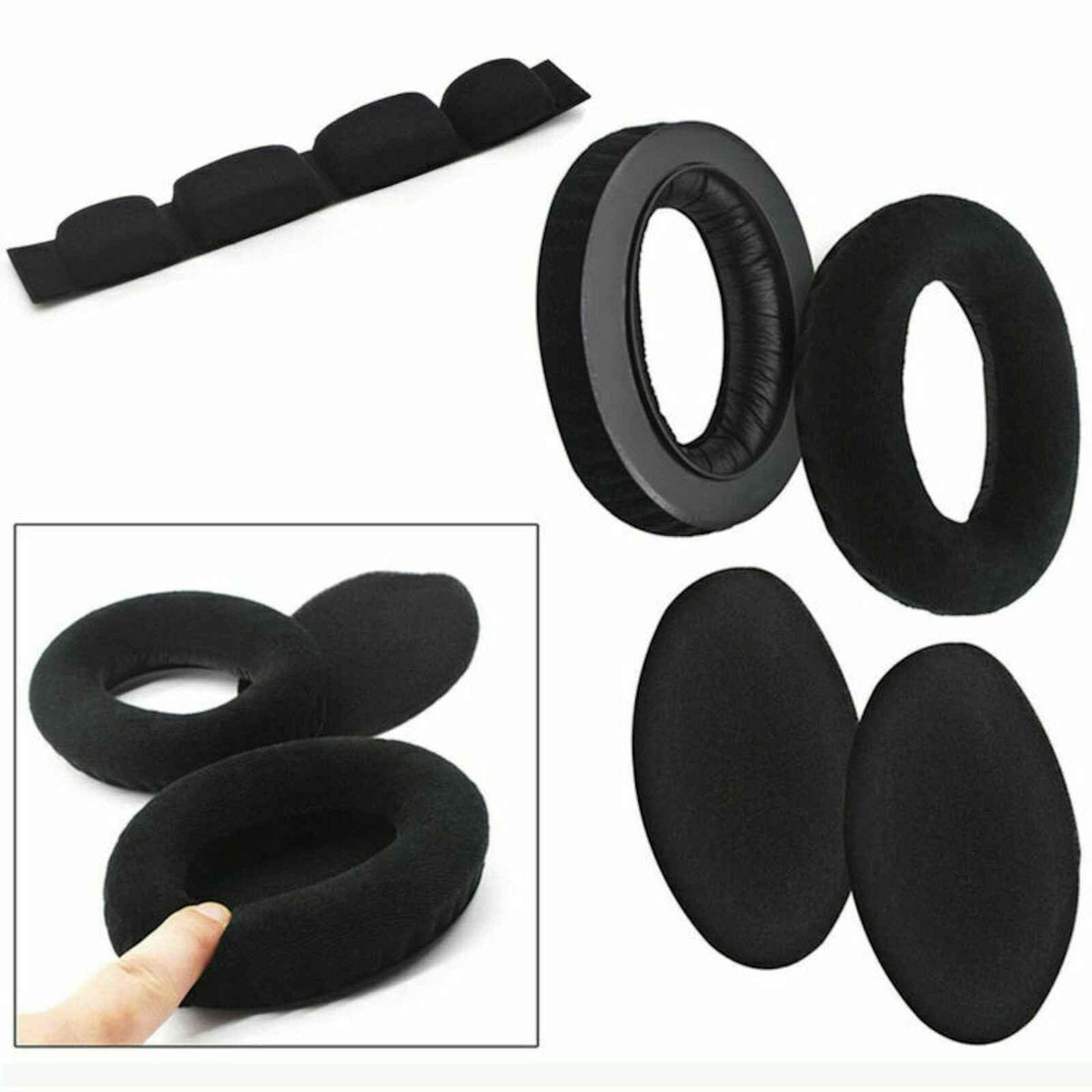 Velour Ohrpolster Kopfband für Sennheiser Kopfhörer HD545, HD580, HD600, HD650, HD660