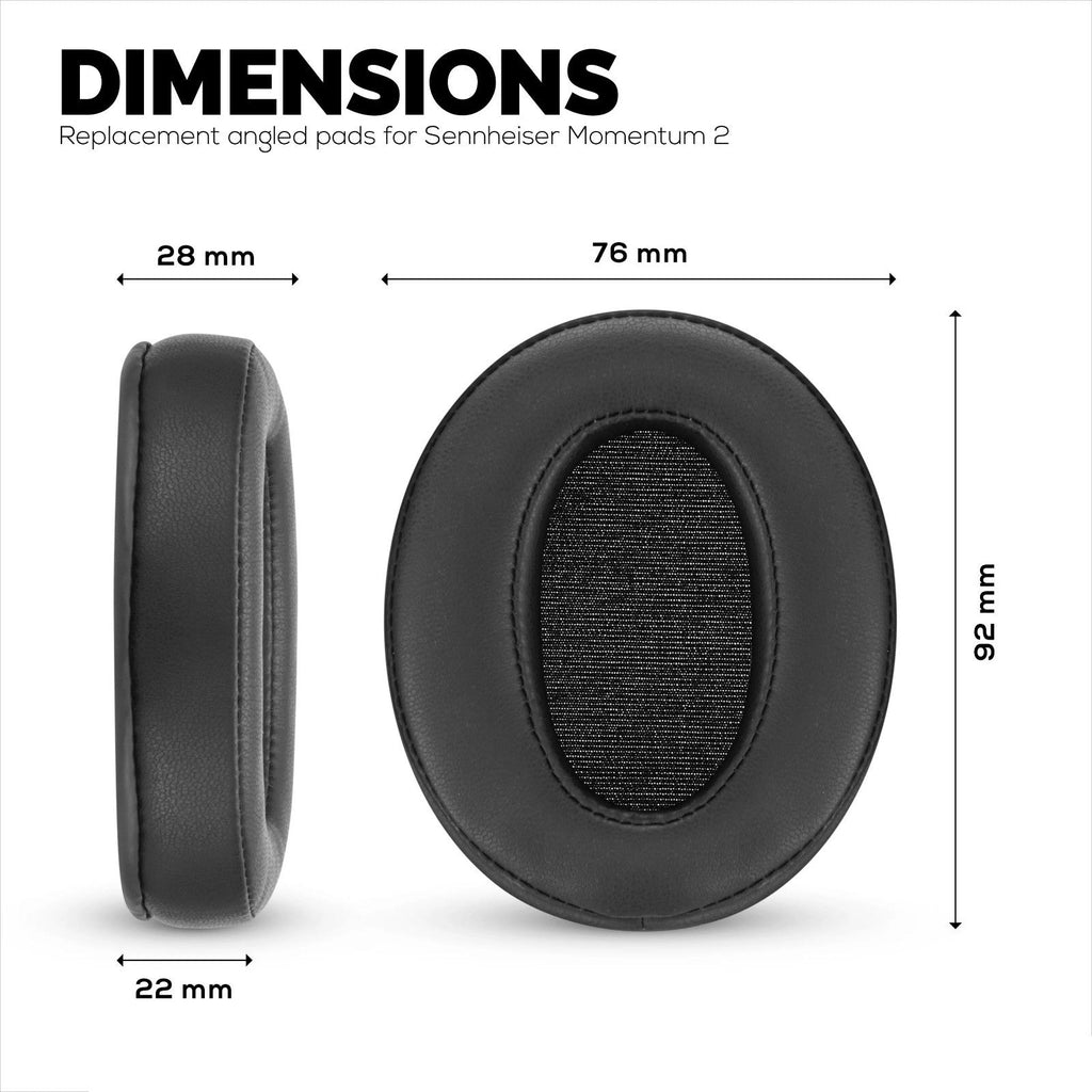 Schwarze Kunstleder-Ohrpolster für Sennheiser Momentum 2 On-Ear
