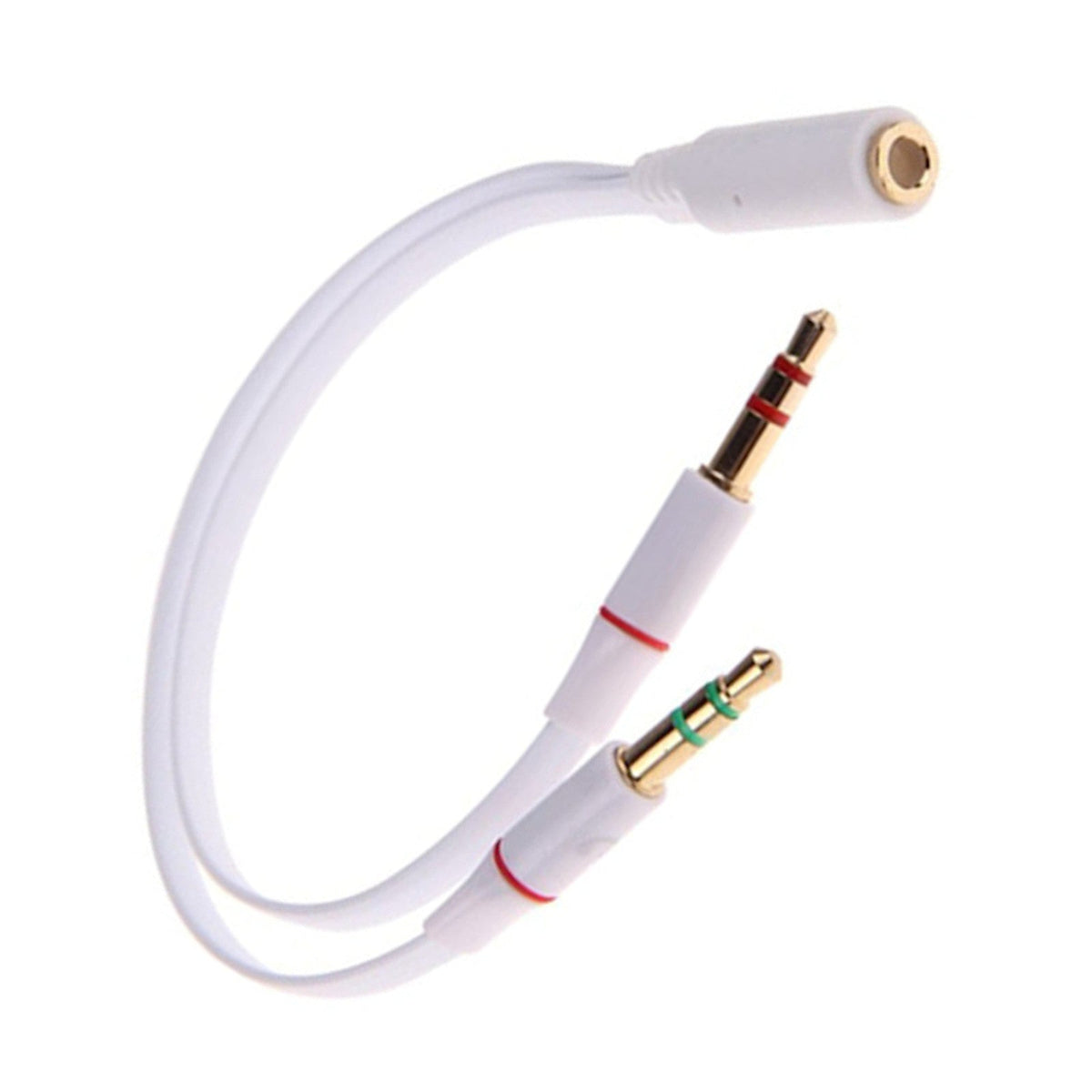 Weißer 3,5-mm-Headset-Splitter für Audio und Mikrofon