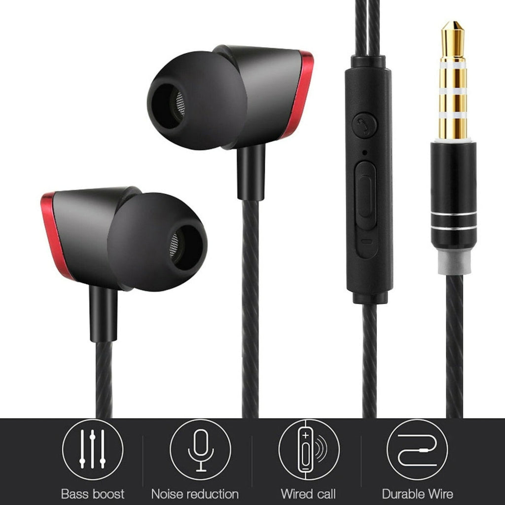 Schwarz-roter HongBiao V30 In-Ear-Kopfhörer