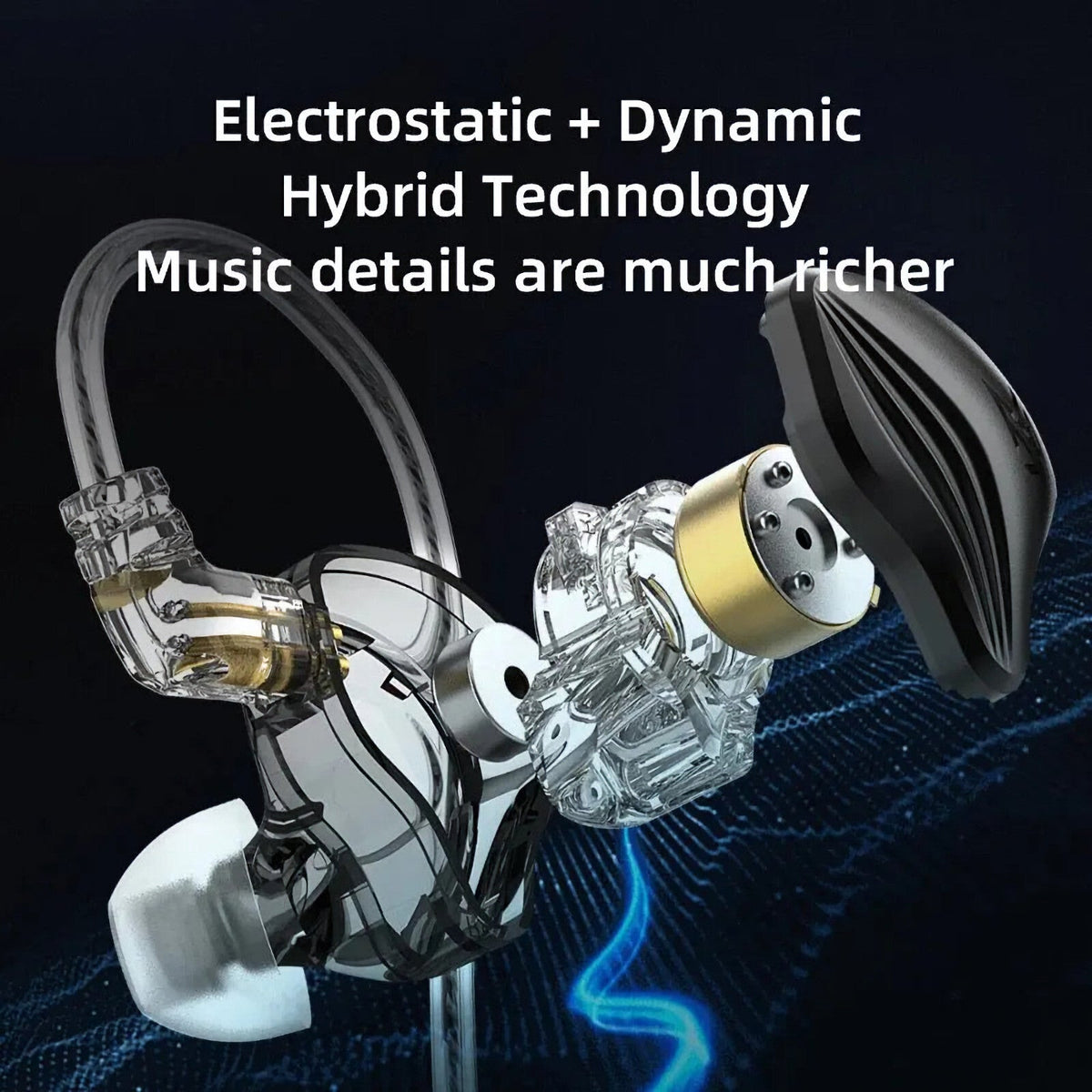 Schwarzes KZ ZEX 3-Treiber In-Ear-Headset
