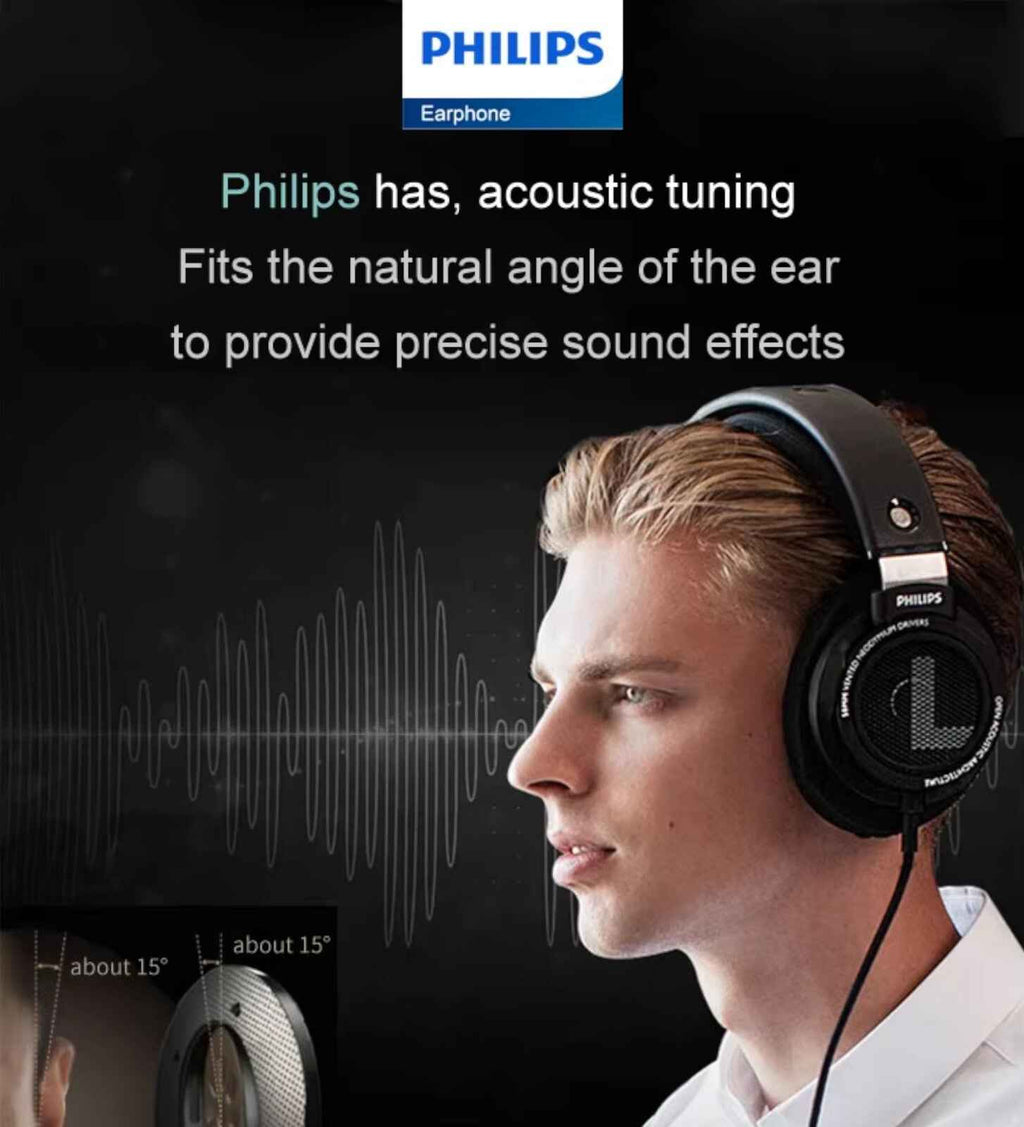 Schwarze Philips SHP9500 offene HiFi Over-Ear-Kopfhörer
