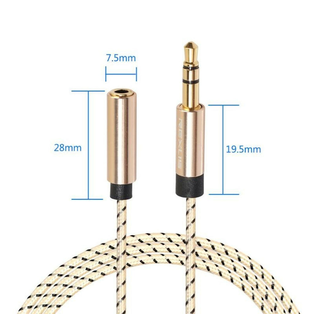 Beige 0,5 m Nylon Klinken-Verlängerung