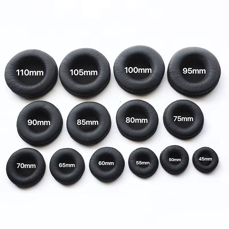 Runde schwarze Memory-Foam Ohrpolster 45 bis 110 mm